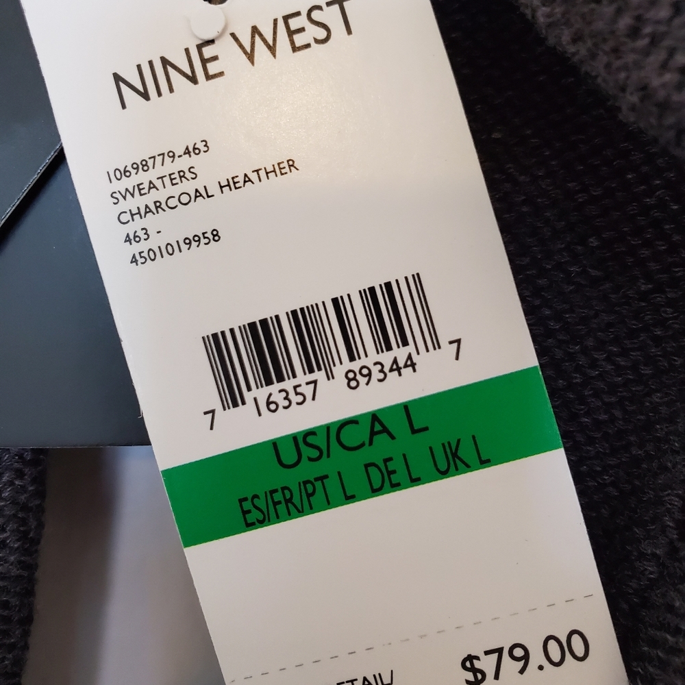 NEW NINE WEST CHARCOAL GRAY KNIT DRESS SZ M - Picture 4 of 8